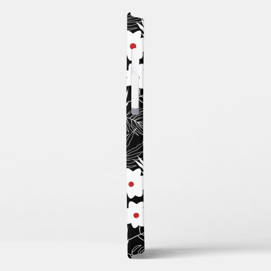 Floral zwart-wit Case-Mate iPhone case (Achterkant / Links)