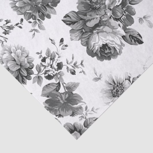 Floral, zwart-wit,  papier (Detail)