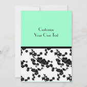 Floral, zwart-wit, seafoam kaart (Achterkant)