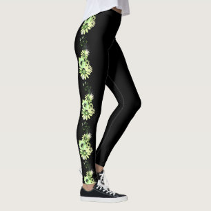 Floral zwarte Leggings