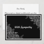 Floral zwarte sympathie condoleances (Voorkant / Achterkant)