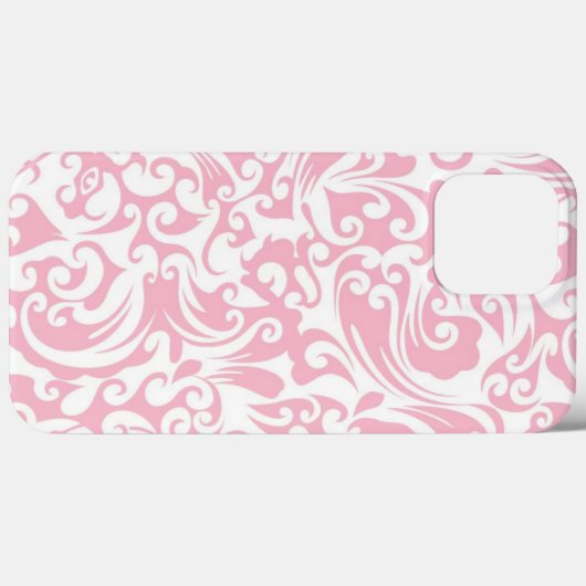 Floral Zwirls Roze en Wit Case-Mate iPhone Case (Achterkant (horizontaal))