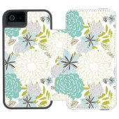 Florale achtergrond incipio iPhone portemonnee hoesje (Agenda Open)