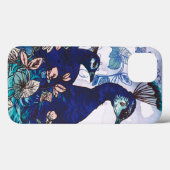 Florale achtergrond met voetgangers Case-Mate iPhone case (Achterkant (horizontaal))