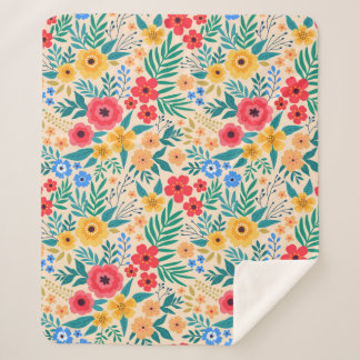  florale achtergrond. Naadloze  beschermhuls Sherpa Deken