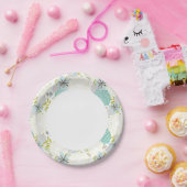 Florale achtergrond papieren bordje (Feest)