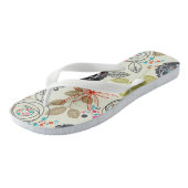 Florale achtergrond teenslippers (Schuin)
