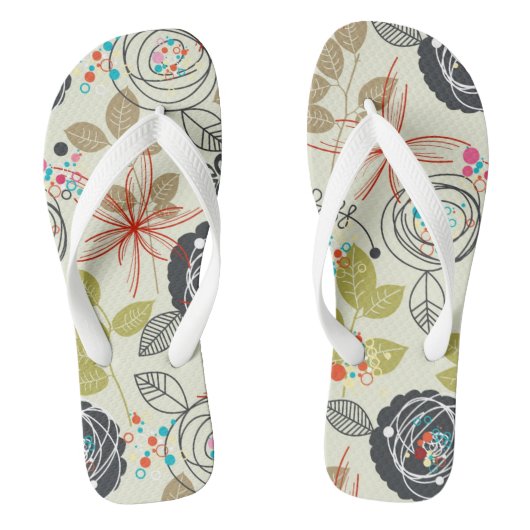 Florale achtergrond teenslippers (Voetbed)