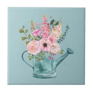 florale afbeelding Elegant aantrekkelijk blauw Tegeltje