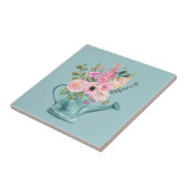  florale afbeelding Elegant aantrekkelijk blauw Tegeltje (Zijkant)