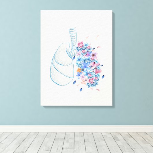 Florale anatomie longkunst canvas (Insitu (Houten vloer))