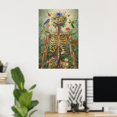 Florale anatomie skeletprint, botanische natuur poster (Thuiskantoor)