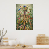 Florale anatomie skeletprint, botanische natuur poster (Keuken)