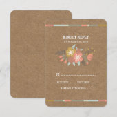 FLORALE ANTLERS | RESPONSCARD MET WEDING RSVP KAARTJE (Voorkant / Achterkant)