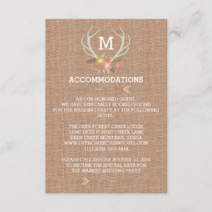 FLORALE ANTLERS   RUSTIC WEDDING ACCOMMODATION CAR INFORMATIEKAARTJE