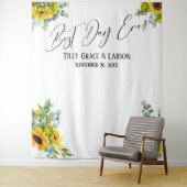 Florale 'Beste Dag Ooit' Foto Achtergrond Wandkleed (In situ)