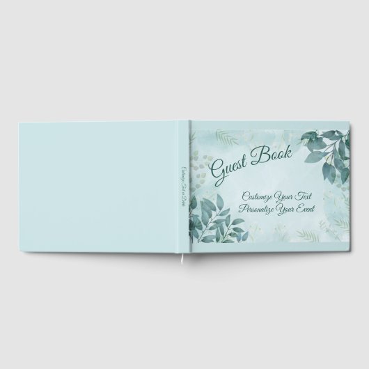 Florale Blauwgroen olievlek Levendige Romantische  Gastenboek (Volledig)