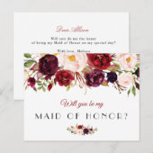 florale bordeaux serez-vous ma carte de servante d (Devant / Derrière)