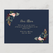 florale bordeaux serez-vous ma carte de servante d (Dos)