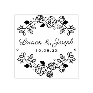 florale botanische bruiloft rubberstempel