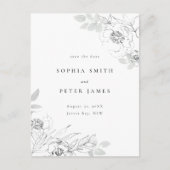 Florale botanische illustratie Sla de datum op Briefkaart (Voorkant)