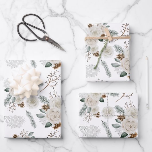 Florale botanische papierbladen voor het verpakken inpakpapier vel (Voorkant)