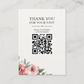Florale Botanische Wimper Nazorg QR Code Schoonhei Visitekaartje (Achterkant)