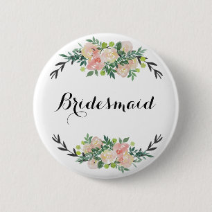 florale bridesmaïde ronde button 5,7 cm