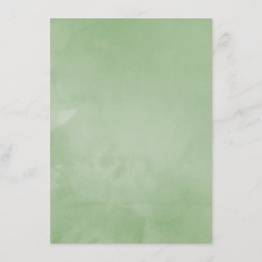 Florale bruiloft in de groene Waterverf van Blush  Menu (Achterkant)