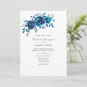 Florale bruiloft rond de marine en de witte Waterv Kaart (Staand voorkant)