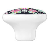 Florale caleidoscoop ontwerp keramische knop (Zijkant)