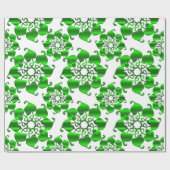 florale cirkels groen patroon met bladeren cadeaupapier (Vlak)