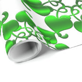 florale cirkels groen patroon met bladeren cadeaupapier (Rol Hoek)