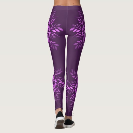 Florale cirkels paars element. leggings (Achterkant)