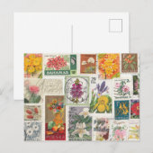 Florale collage - Wereldzegels Briefkaart (Voorkant / Achterkant)