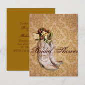 florale cowboylaarzen western land vrijgezellenfee kaart (Voorkant / Achterkant)