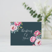 Florale denk aan jou briefkaart (Staand voorkant)