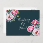 Florale denk aan jou briefkaart (Voorkant / Achterkant)