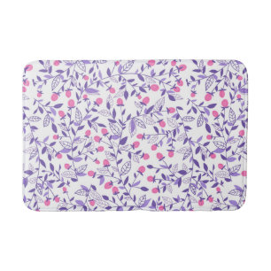 Florale doodles roze en violet badmat