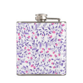 Florale doodles roze en violet heupfles (Achterkant)