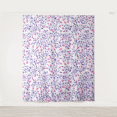 Florale doodles roze en violet wandkleed (Voorkant)