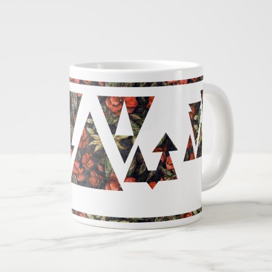 Florale driehoeken en pijlen jumbo mok (Voorkant rechts)