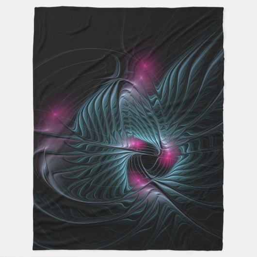 Florale Fantasy, kleurrijke Abstracte fractale ven Fleece Deken (Voorkant)