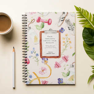 Florale Fitness Monogram Mindset Reset Notitieboek