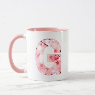 Florale G Initialen Mok Gepersonaliseerde Naam &
