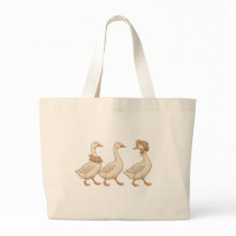 Florale Gans Canvas Tas – Stijlvolle Vintage Boerd