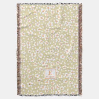 Florale gebreide deken met monogram en naam