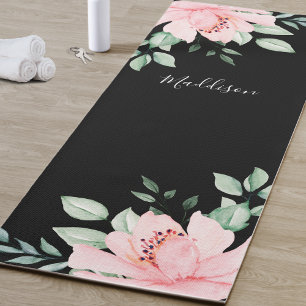 Florale gepersonaliseerde naam yogamat