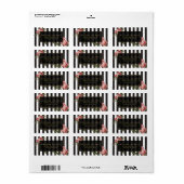  florale gestreepte adreslabel etiket (Full Sheet)