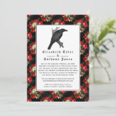 Florale gotische beknopte huwelijksgastenlijst aankondiging (Staand voorkant)